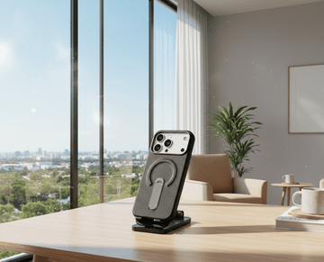 Luxury Leather MagSafe Case with Ring Kickstand for iPhone