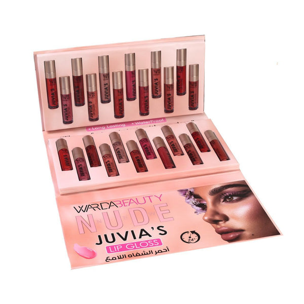 “Warda Beauty Nude Lip Gloss Set 24H Long Lasting, Waterproof”
